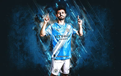 bernardo silva, manchester city fc, futbolista portugués, ciudad de la ciudad, fondo de piedra azul, arte grune, inglaterra, fútbol americano, bernardo mota veiga de carvalho e silva, bernardo silva manchester city