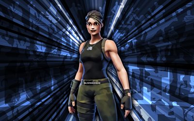 4k, kommando, blauer strahlenhintergrund, kommandohaut, kommando fortnite, zusammenfassung kunst, fortnite commando skin, fortnite  charaktere, fortnite, kreative kunst