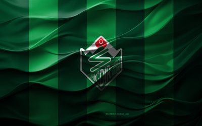 4k, logo igdir fk, fond 3d vert, tff 1 lig, igdir fk emblème, équipe de football turque, drapeau igdir fk, texture 3d, turquie, igdir fk, football, igdir