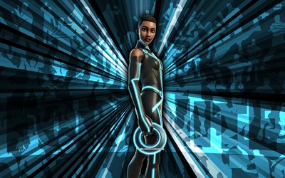 4k, commandline, sfondo dei raggi blu, skin di comando, commandline fortnite, arte astratta, fortnite commandline skin, personaggi fortnite, fortnite, arte creativa