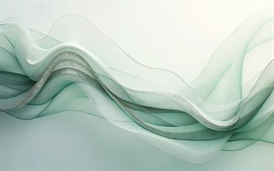 خلفية الأمواج الخضراء, 4k, خلفية الأمواج ثلاثية الأبعاد, خلفية الأمواج الخضراء المجردة, خلفية الأمواج الإبداعية, الموجة الخضراء