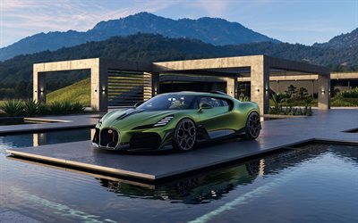 2025, bugatti brouillard, 4k, vista frontal, exterior, hipercar, green bugatti brouillard, nuevo bugatti brouillard 2026, autos deportivos de lujo, superdeportivos, bugatti