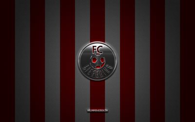 FC Liefering logo, Austrian football club, Austrian 2 Liga, red white carbon background, FC Liefering emblem, hockey, FC Liefering, Austria, Liefering