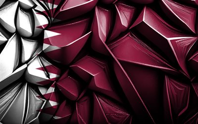 Flag of Qatar, 4k, 3d creative texture, Qatar 3d flag, Asia, Qatar flag, 3d art, Qatar, flag of Asian countries