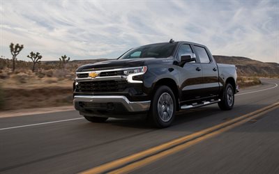 2026, chevrolet silverado 1500, 4k, vorderansicht, außen, schwarzer chevrolet silverado, 2026 chevy silverado 1500, amerikanische autos, chevrolet