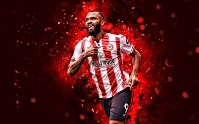 igor thiago, 4k, rote neonlichter, brentford fc, premier league, brasilianische fußballer, igor thiago 4k, fußball, brentford, igor thiago brentford