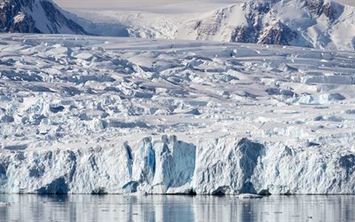 glaciar, el océano, el hielo, la Antártida, iceberg