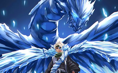 Bleach, dragon, Toushirou Hitsugaya, anime karakterler, manga