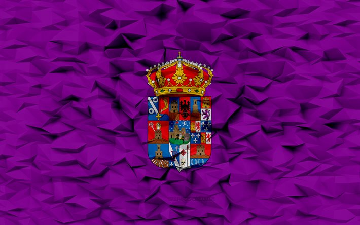 flagge von guadalajara, 4k, spanische provinz, 3d polygonhintergrund, guadalajara flagge, 3d polygon textur, tag von guadalajara, 3d guadalajara flagge, spanische nationale symbole, 3d kunst, provinz guadalajara, spanien