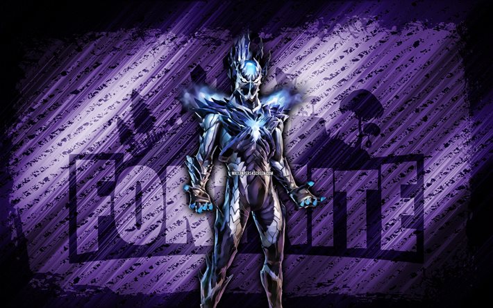 Spire Immortal Fortnite, 4k, violet diagonal background, grunge art, Fortnite, artwork, Spire Immortal Skin, Fortnite characters, Spire Immortal, Fortnite Spire Immortal Skin