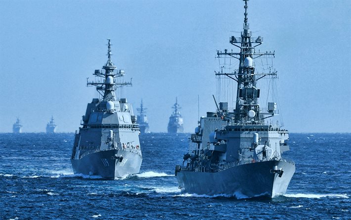 js takanami, dd 110, js asahi, dd 119, japanische zerstörer, japanische maritime selbstverteidigungsstreitkräfte, zerstörer der takanami klasse, zerstörer der asahi klasse, jmsdf, japanische kriegsschiffe