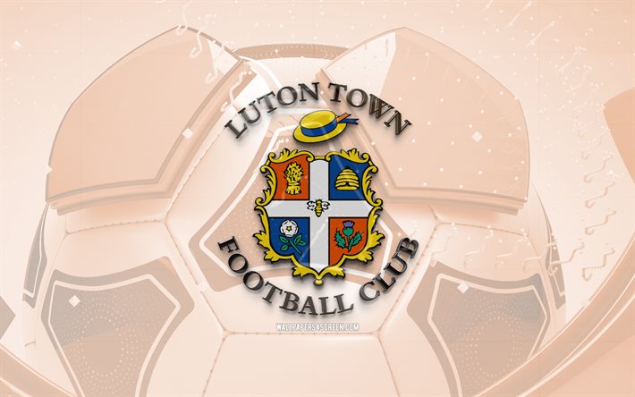luton town fc glänzendes logo, 4k, orange fußballhintergrund, efl meisterschaft, fußball, englischer fußballverein, luton town fc emblem, luton town fc, sport logo, luton town fc logo, stadt luton