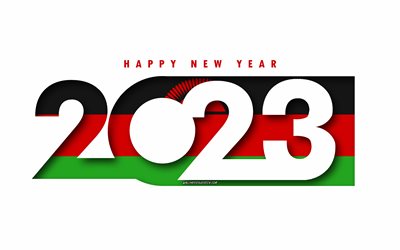 yeni yılınız kutlu olsun 2023 malavi, beyaz arkaplan, malawi, minimal sanat, 2023 malavi kavramları, malavi 2023, 2023 malavi arka planı, 2023 yeni yılınız kutlu olsun malavi