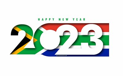 Happy New Year 2023 South Africa, white background, South Africa, minimal art, 2023 South Africa concepts, South Africa 2023, 2023 South Africa background, 2023 Happy New Year South Africa