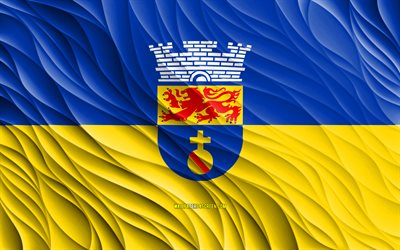4k, bandera olinda, banderas 3d onduladas, ciudades brasileñas, bandera de olinda, dia de olinda, ondas 3d, ciudades de brasil, olinda, brasil