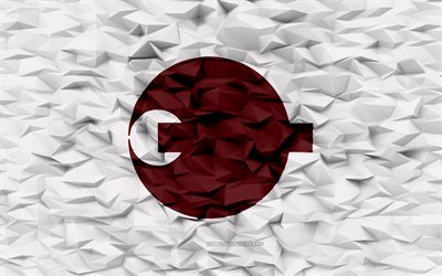 flagge von kumamoto, 4k, präfekturen japans, 3d polygonhintergrund, kumamoto flagge, 3d polygon textur, tag von kumamoto, 3d kumamoto flagge, japanische nationale symbole, 3d kunst, kumamoto, japan
