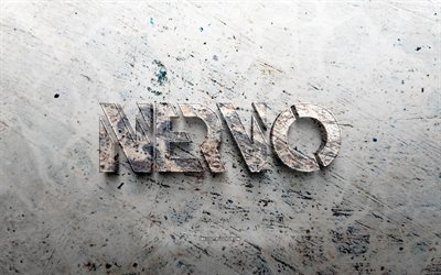 Nervo stone logo, 4K, stone background, Olivia Nervo, Miriam Nervo, Australian DJs, Nervo 3D logo, music stars, creative, Nervo logo, grunge art, Nervo