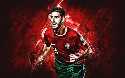 inacio, team di calcio nazionale del portogallo, calciatore portoghese, sfondo di pietra rossa, portogallo, calcio, goncalo bernardo inacio