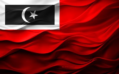 4k, علم منطقة بيسوت, مقاطعة ماليزيا, علم منطقة 3d besut, ماليزيا, الملمس ثلاثي الأبعاد, يوم besut district, الرموز الوطنية الماليزية, الفن ثلاثي الأبعاد, منطقة بيسوت