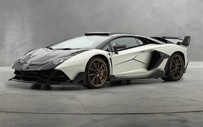 mansory lamborghini aventador, 4k, sintonizzazione, 2025 auto, lp 780 4, supercar, lamborghini white aventador, auto italiane, lamborghini