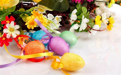 páscoa, ovos de páscoa, flores, decorações de páscoa