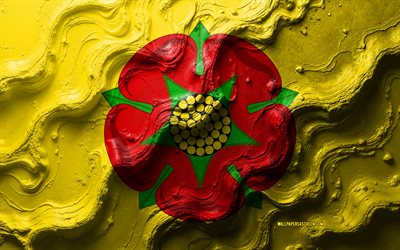lancashire flag, 4k, trama delle onde di pietra, bandiera del lancashire, flag 3d lancashire, inghilterra, bandiere di contee cerimoniali dell'inghilterra, lancashire