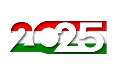 2025 ungern, vit bakgrund, ungern, minimal konst, 2025 ungern koncept, ungern 2025, ungers flagg, 2025 ungern bakgrund, hungerflagg