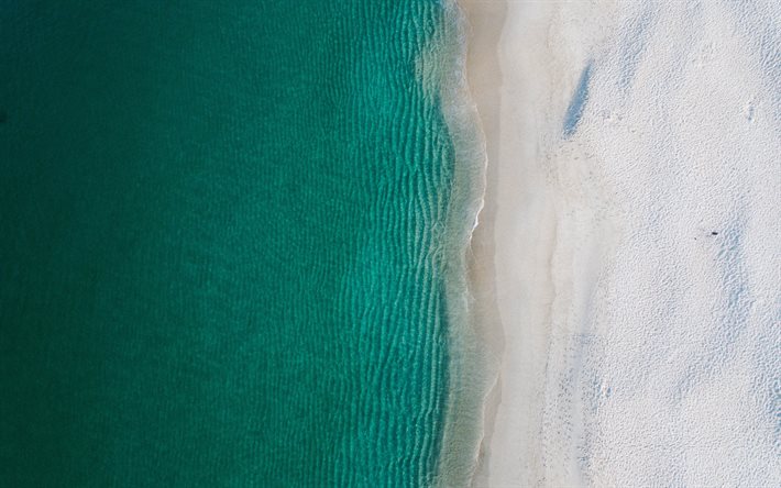 nelson bay, hav, vågor, strand, utsikt från ovan, australien, tasmanhavet