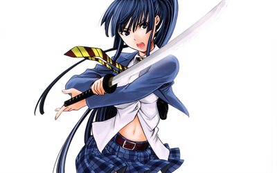 Kisaragi Yui, katana, manga, Deathtopia