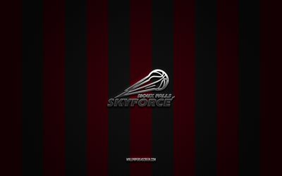 Sioux Falls Skyforce logo, American basketball club, NBA G League, red black carbon background, Sioux Falls Skyforce emblem, basketball, Sioux Falls Skyforce, USA