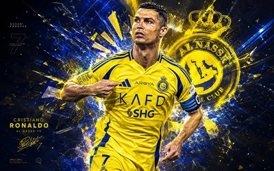 cristian ronaldo, 4k, fondo digital amarillo azul, al nassr, liga profesional saudí, futbolistas portugueses, cristiano ronaldo 4k, fútbol americano, fútbol, cr7, fan art, al nassr fc, cristiano ronaldo al nassr