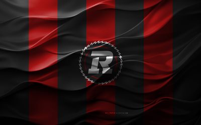 4k, Ottawa Redblacks logo, red black 3D background, Ottawa Redblacks emblem, CFL, Canadian football team, Ottawa Redblacks flag, 3D texture, Ottawa Redblacks, Canada