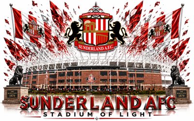 sunderland afc logotyp, 4k, engelsk fotbollsklubb, sunderland afc, kristallkonst, sunderland afc emblem, stadium of light, sunderland, england, fotboll, premier league, sunderlands logotyp