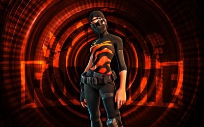 comandante tigre scarlatta fortnite, 4k, sfondo a spirale rossa, fortnite, creativo, skin comandante tigre scarlatta, skin comandante scarlatto tigre di fortnite, comandante tigre scarlatta, personaggi di fortnite