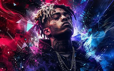 4k, XXXTentacion, abstract art, music stars, Jahseh Dwayne Ricardo Onfroy, creative, american rapper, XXXTentacion art, american celebrity, XXXTentacion 4K