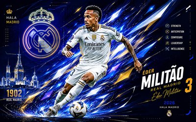 إيدير ميليتاو, نادي ريال مدريد لكرة القدم, فن المعجبين, خلفية رقمية بيضاء مجردة, إيدير ميليتاو نادي ريال مدريد, الفن الإبداعي, شعار نادي ريال مدريد لكرة القدم, إيدير ميليتاو ريال مدريد, كرة القدم, ريال مدريد