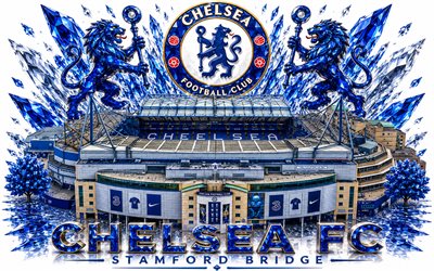 chelsea fc logotyp, 4k, engelsk fotbollsklubb, chelsea fc, kristallkonst, chelsea fc emblem, stamford bridge, chelsea, england, fotboll, premier league, chelsea logotyp