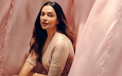 Deepika Padukone, 4k, portrait, photoshoot, beautiful dress, Indian actress, Bollywood, Indian fashion model, pink dress, Deepika Padukone photoshoot
