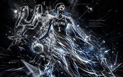 victor wembanyama, 4k, tumma abstrakti tausta, san antonio spurs, nba, fanitaidetta, san antonio spursin logo, victor wembanyama 4k, koripallo, luova, victor wembanyama san antonio spurs, victor wembanyama art