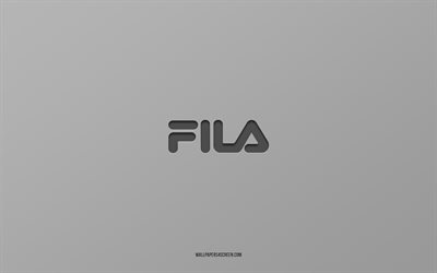 fila  logotyp, märke, gråbakgrund, filaemblem, kolkonst, fila, populära klädtillverkare, kollogotyp, fila carol logo