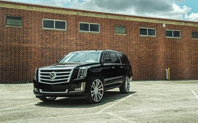Cadillac Escalade, luxury cars, SUVs, 2017, black Escalade