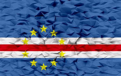 Flag of Cabo Verde, 4k, 3d polygon background, Cabo Verde flag, 3d polygon texture, 3d Cabo Verde flag, Cabo Verde national symbols, 3d art, Cabo Verde