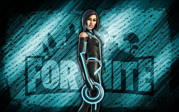 Upload Fortnite, 4k, blue diagonal background, grunge art, Fortnite, artwork, Upload Skin, Fortnite characters, Upload, Fortnite Upload Skin