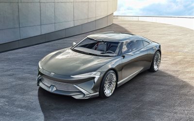 2022, buick wildcat ev, 4k, vista de frente, coche eléctrico de lujo, exterior, cupé eléctrico, wildcat ev, coches americanos, buick
