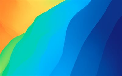 material design, 4k, colorful waves, geomteric shapes, colorful backgrounds, geometric art, creative, abstract waves