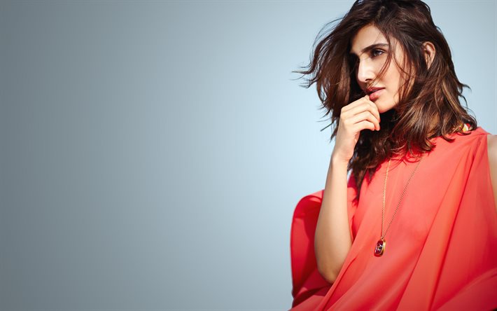 Vaani Kapoor, Indian actress, photoshoot, red dress, beautiful woman, portrait, Bollywood