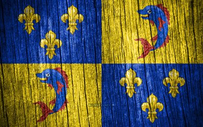 4k, ドフィネの旗, ドフィネの日, フランスの地方, 木製テクスチャ フラグ, フランスの州, ドフィネ, フランス