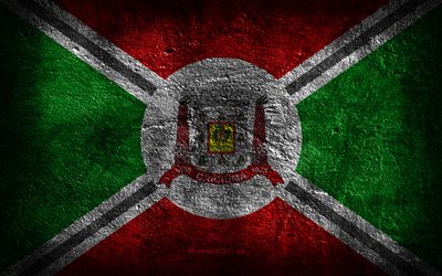 4k, Criciuma flag, Brazilian cities, stone texture, Flag of Criciuma, stone background, Day of Criciuma, grunge art, Brazilian national symbols, Criciuma, Brazil