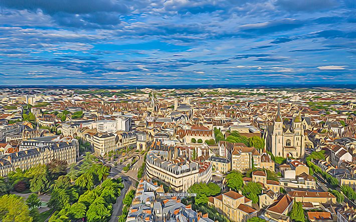 Dijon, 4k, vector art, skyline cityscapes, french cities, abstract cityscapes, France, Europe, creative, Dijon cityscape, Dijon France