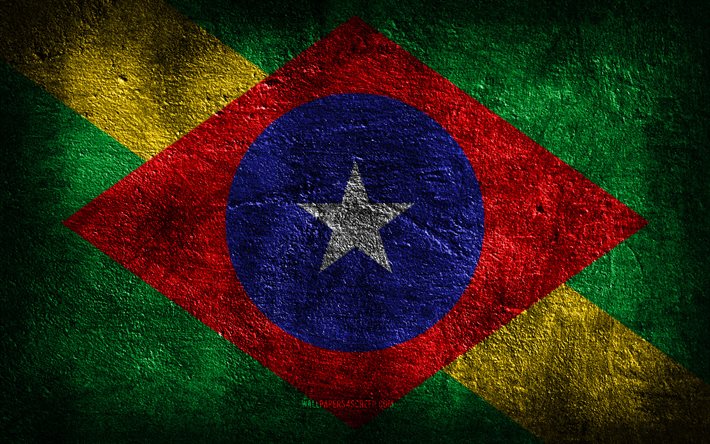 4k, ブラガンサの旗, ブラジルの都市, 石のテクスチャ, 石の背景, ブラガンサの日, グランジアート, ブラジルの国のシンボル, ブラガンサ, ブラジル